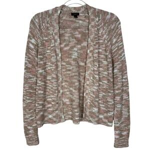 Ann Taylor Sweater Womens Small Multicolor Open Front Cardigan Marled Knit